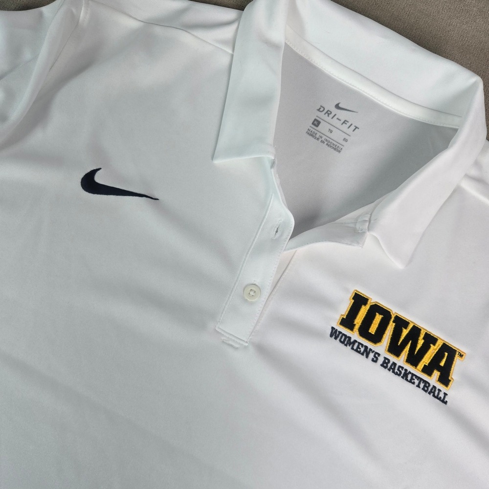 Nike Iowa Hawkeyes Women's Basketball Dri-FIT Polo Shirt White XL 908426-100
